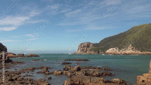 HD summer afternoon video of Knysna Heads and lagoon view. Knysna is a historical (est. 1871) town in Garden Route of Western Cape Province, South Africa