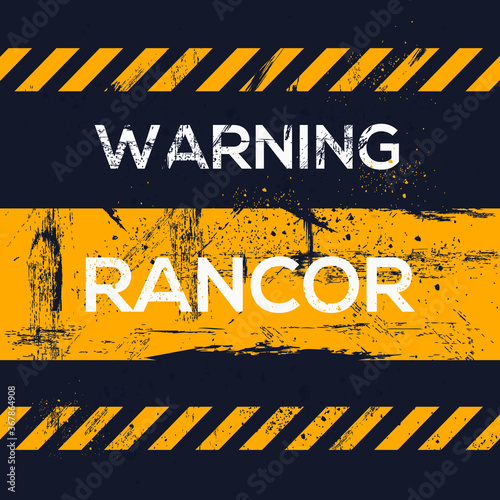 Warning sign (rancor), vector illustration.	