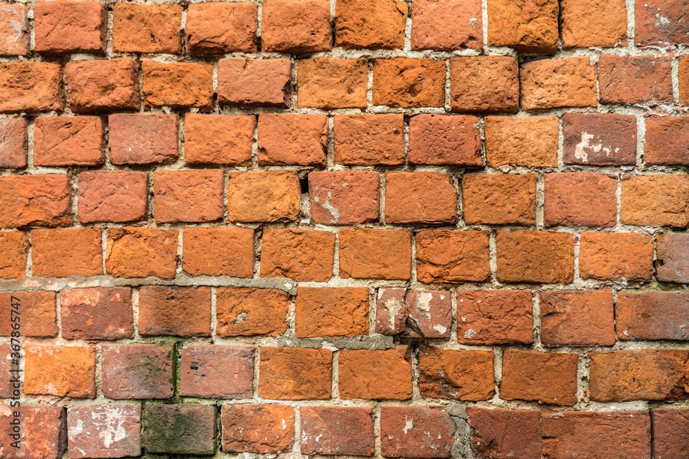 Obraz premium red brick wall background with copy space