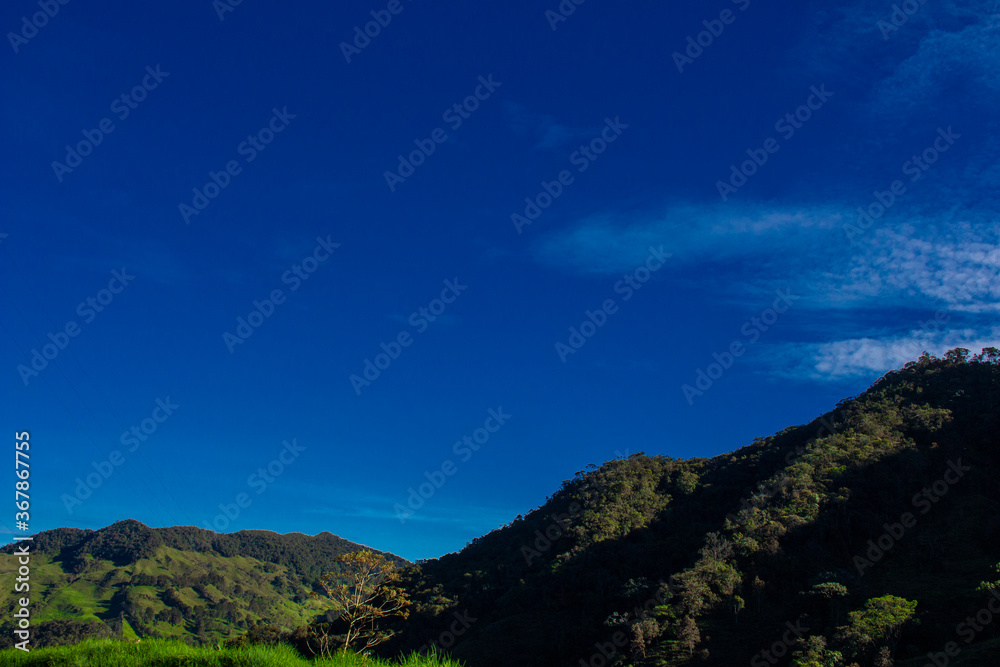 Colombian landscapes. Green mountains in Colombia, Latin America