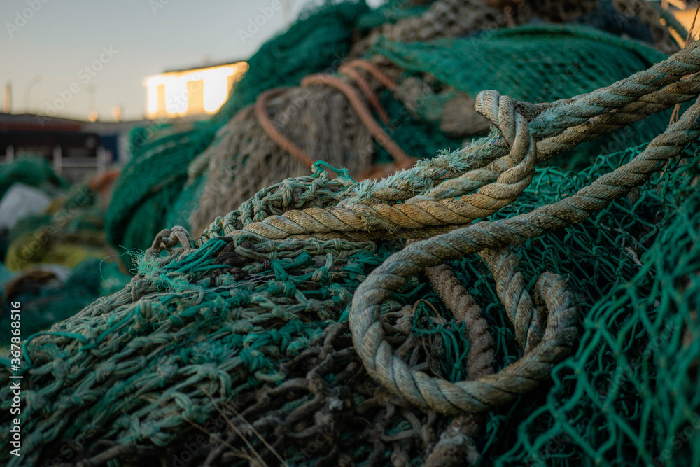 boat ropes and fishing nets
