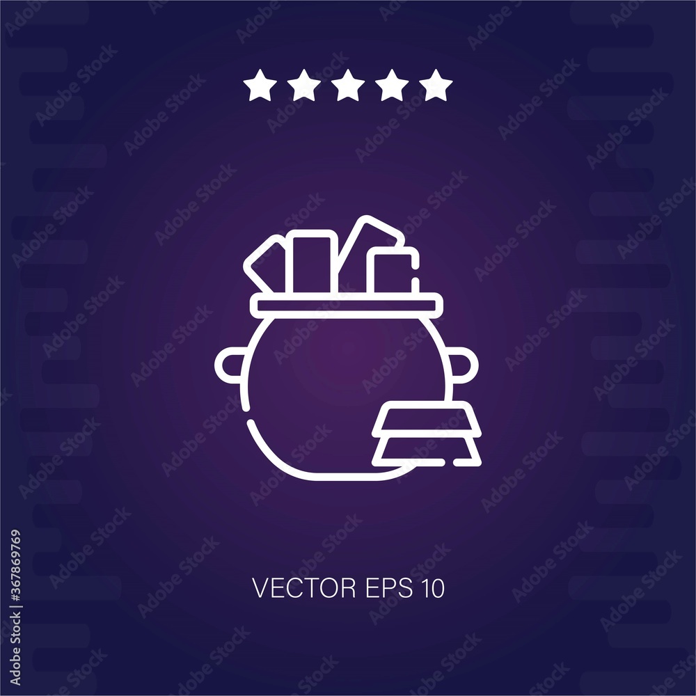 gold pot vector icon