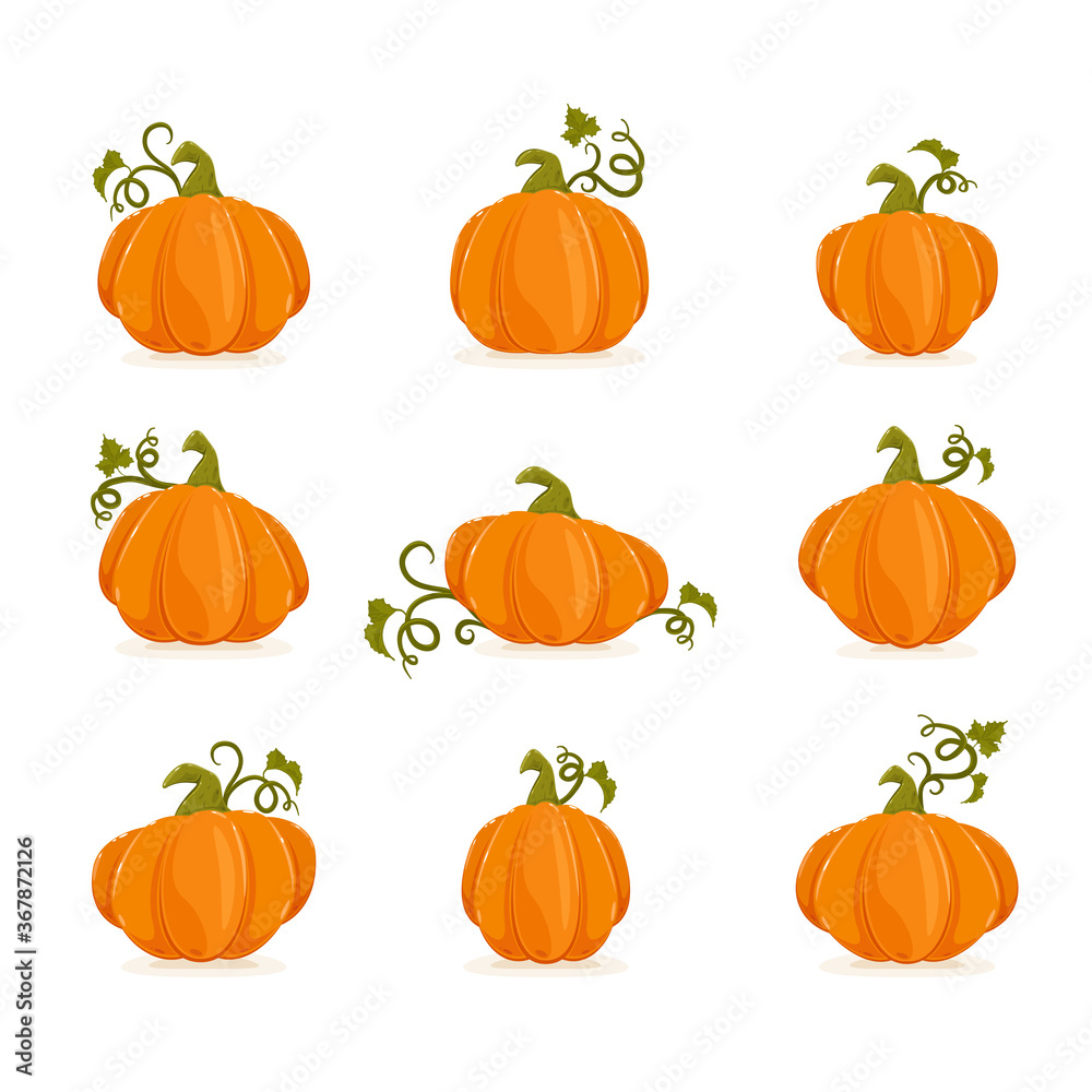 Set of Ripe Pumpkins for Halloween Set of Ripe Pumpkins for Halloween