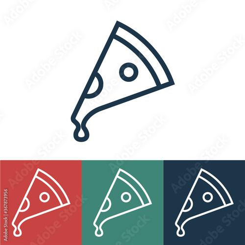 Linear vector icon with juicy pizza