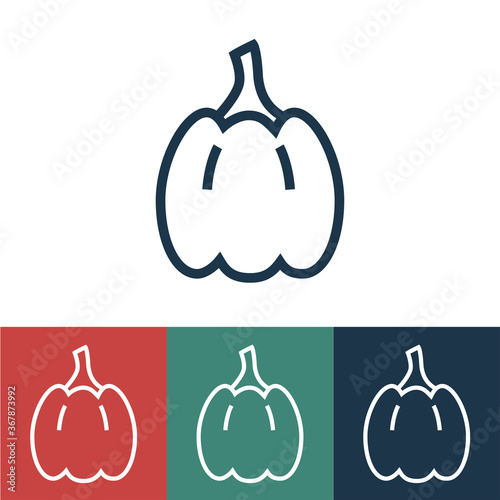 Linear vector icon with little pumpkin