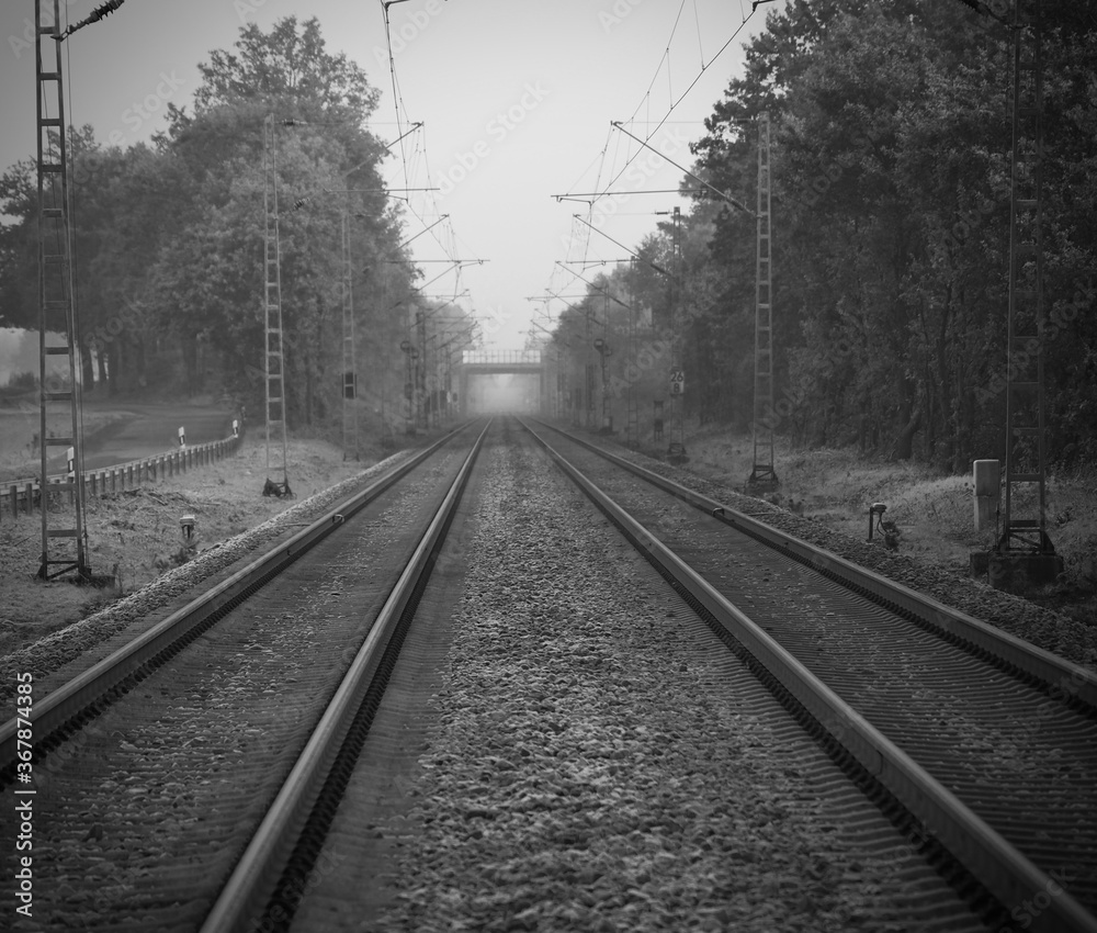 railway in the morning