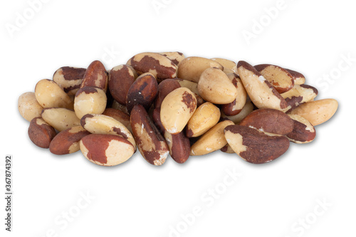 Brazilian nut, known as "Castanha do Pará", Brazil nut, Toquei or Tururi.Isolated white background.