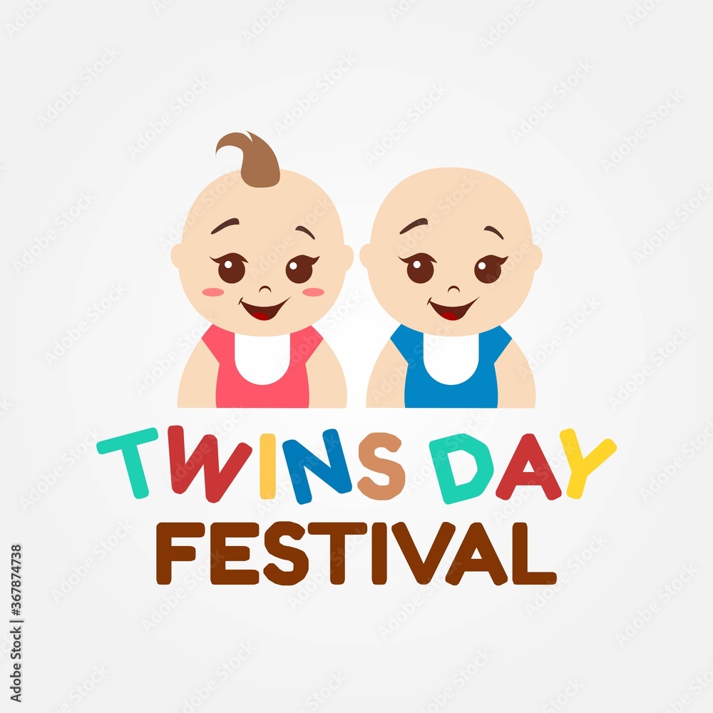 Twins Day Festival Vector Illustration