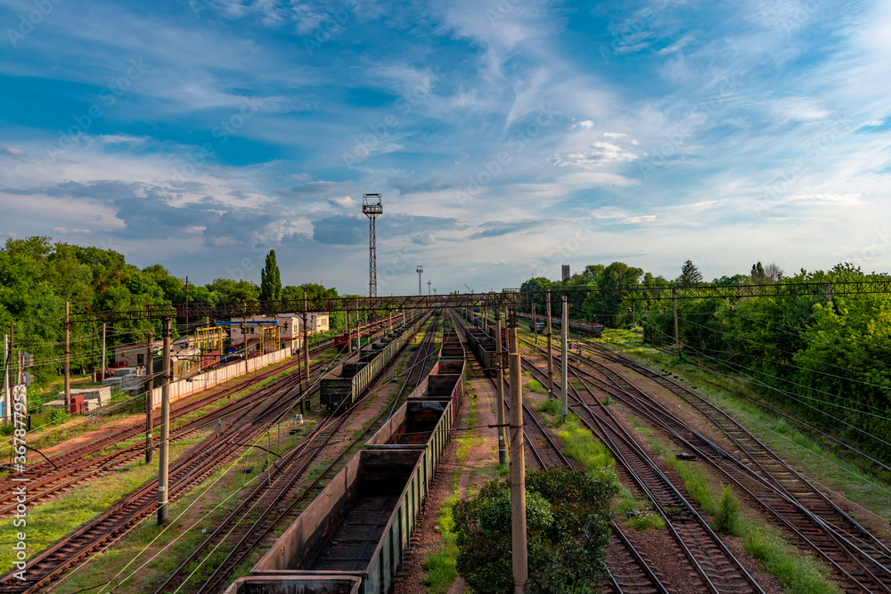 Ukraine, Krivoy Rog, the 16 of July 2020. Rail road transport system in Krivoy Rog. Ukraine, Krivoy Rog, the 16 of July 2020. Rail road transport system in Krivoy Rog.