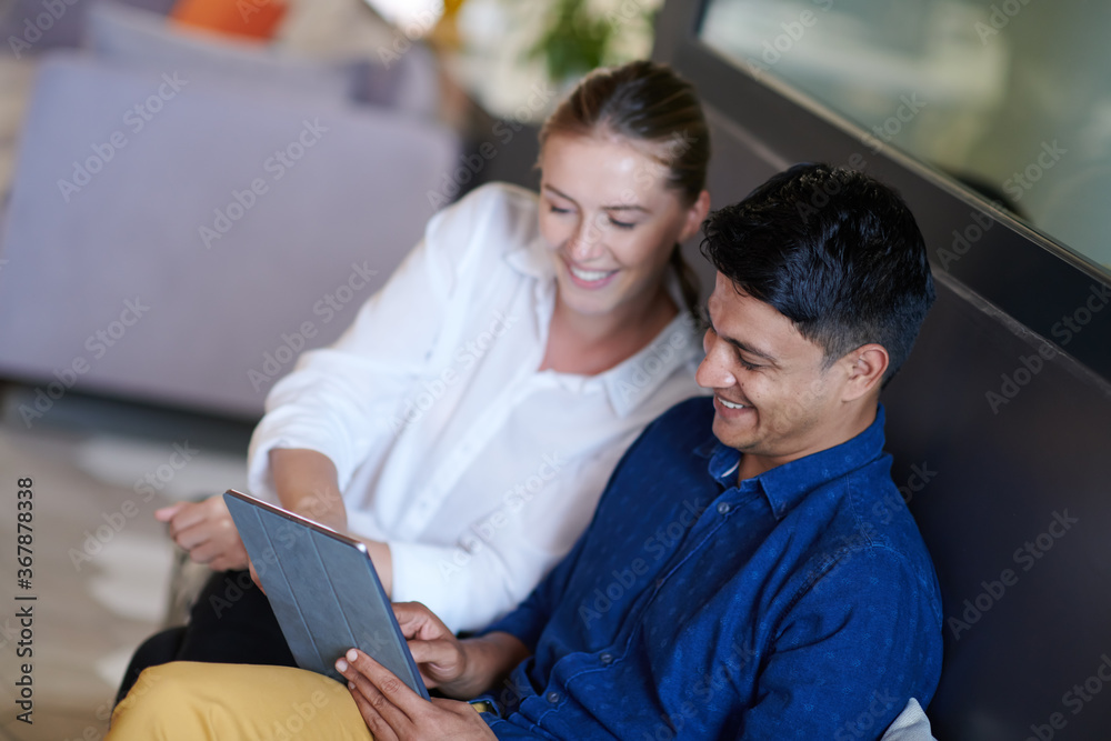 Business people Working In Relaxation Area Of Modern Office