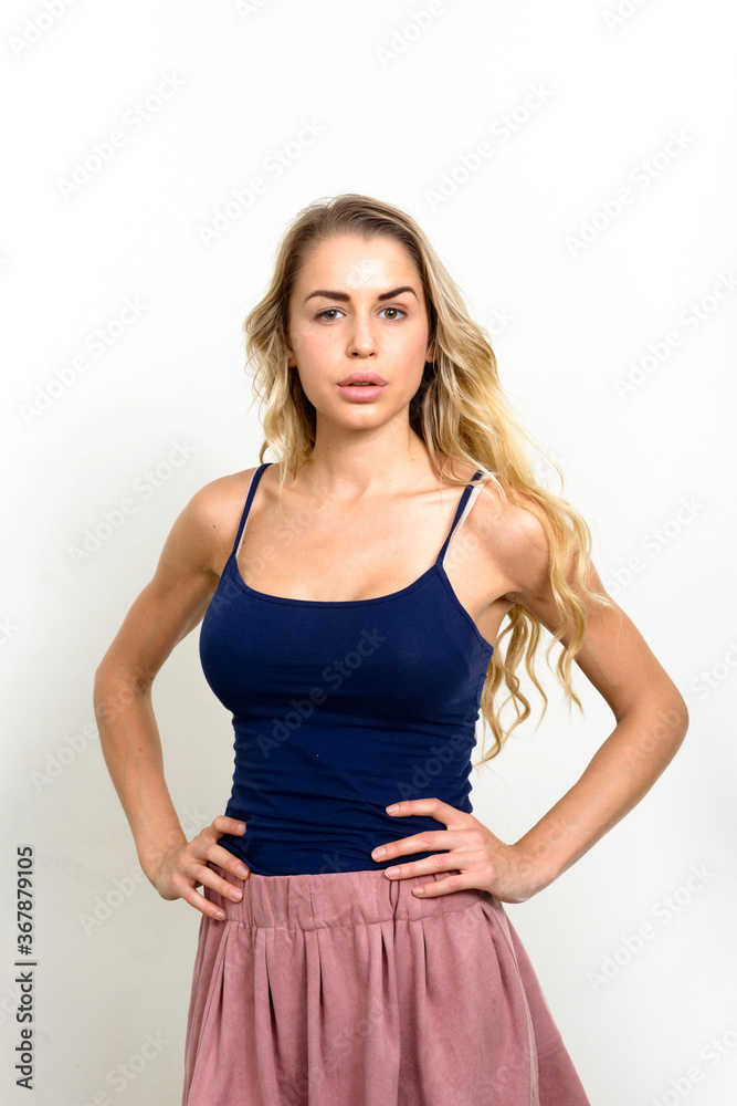 Portrait of young beautiful woman with blonde hair Portrait of young beautiful woman with blonde hair