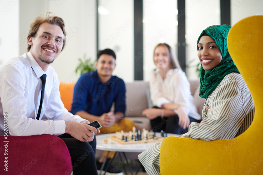 multiethnic group of business people playing chess multiethnic group of business people playing chess