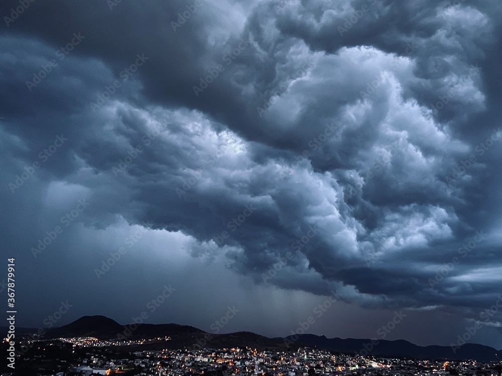 storm clouds over the city