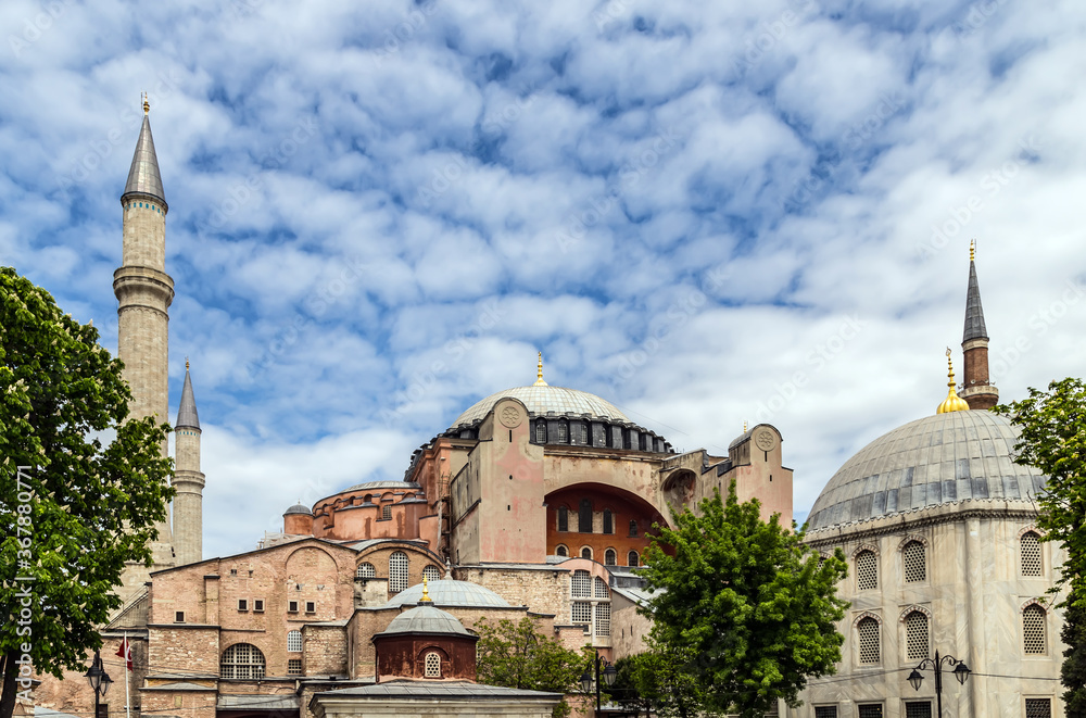 Hagia Sophia exterior Aya Sofya mosque in Istanbul Turkey