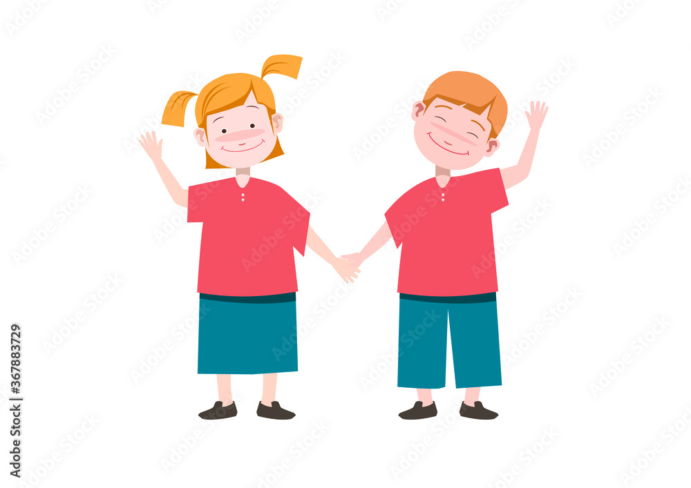 welcoming children cartoon illustration. children character vector. welcoming children cartoon illustration. children character vector.