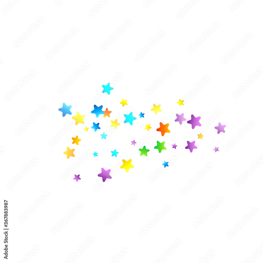 Rainbow Festive Confetti. Carnival Star Falling.