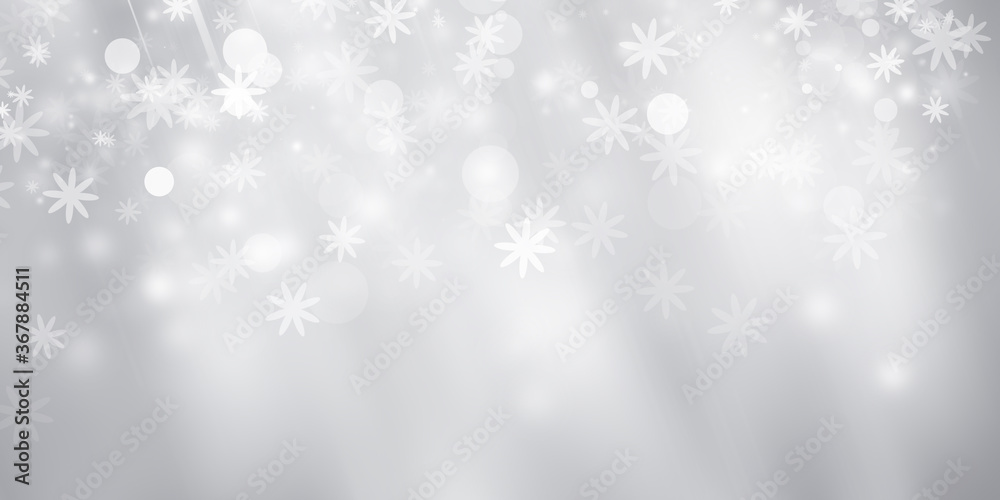 white and gray Christmas light with snowflake bokeh background, Winter backdrop wallpaper. white and gray Christmas light with snowflake bokeh background, Winter backdrop wallpaper.