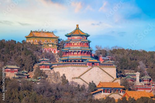 Tower of Buddhist Incense  Foxiangge  at The Summer Palace in Beijing  China