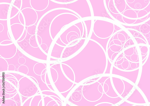 Round white circles on pink  abstract pattern design template
