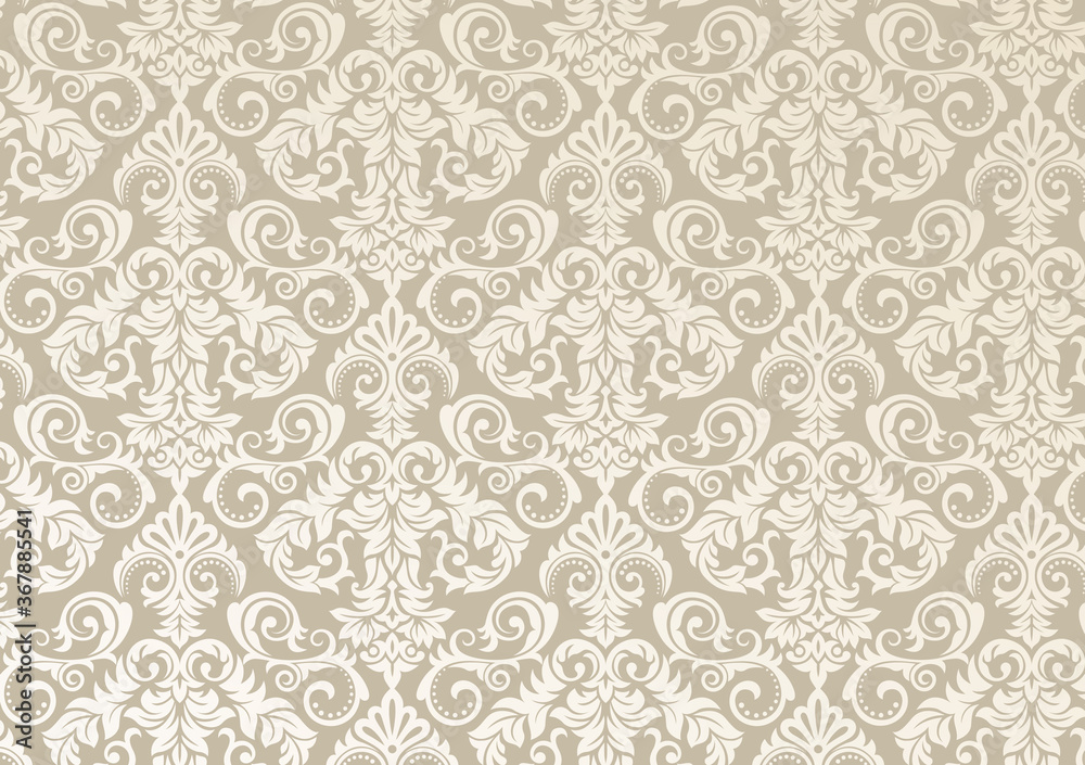 Beautiful damask pattern of brown and beige colors.