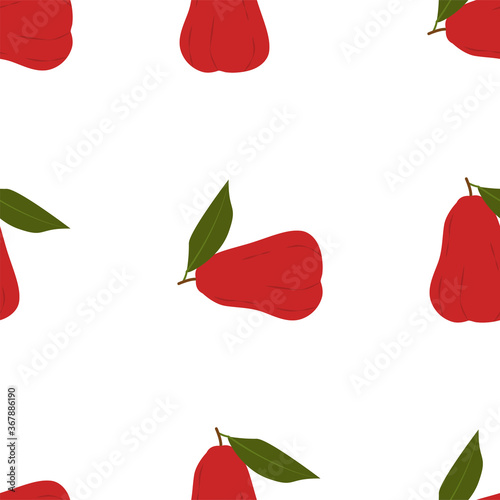 Chompu Fruit. Seamless Vector Patterns  photo