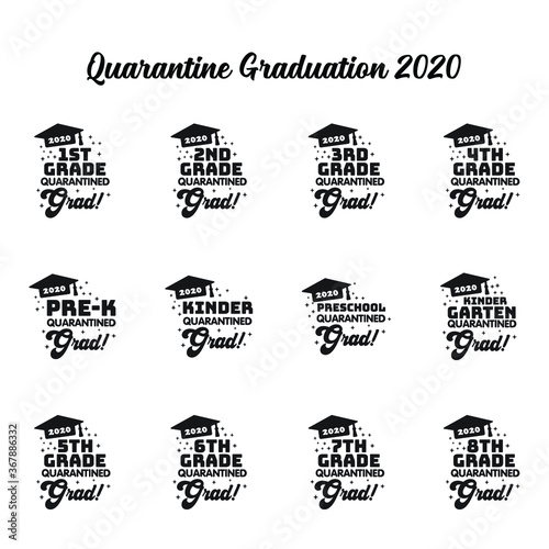 29072020 - Quarantine Graduation 2020 Design Bundle, Kindergarten Pre-K Preschool 1st 2nd 3rd 4th 5th 6th 7th 8th Grade Grad Shirt, Clip Art