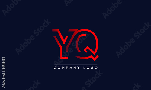 Abstract unique modern minimal alphabet letter icon logo YQ