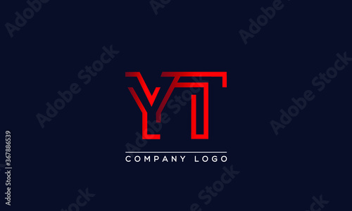 Abstract unique modern minimal alphabet letter icon logo YT