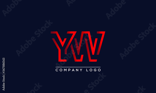 Abstract unique modern minimal alphabet letter icon logo YW photo