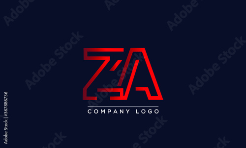 Creative Letters ZA Logo Design Vector Template. Initial Letters ZA Logo Design	