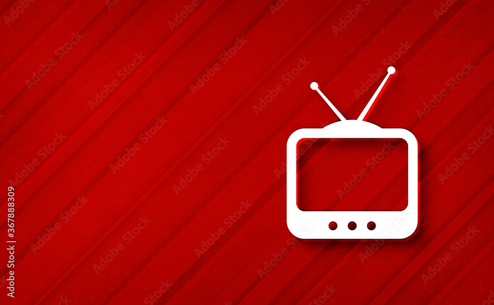 Obraz premium TV icon dreamy abstract red background diagonal stripe line illustration design