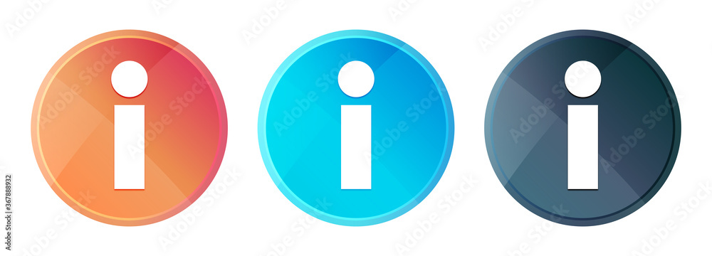 Info icon steam mist round button set shiny illustration Info icon steam mist round button set shiny illustration