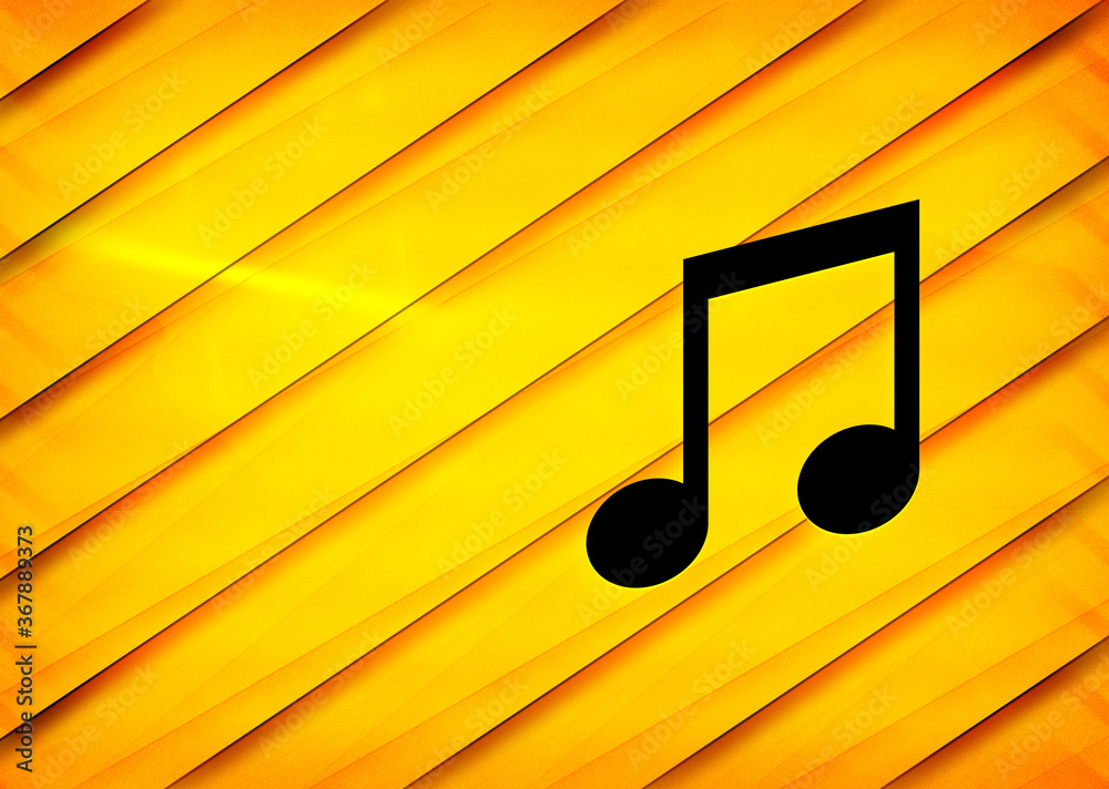 Music note icon diagonal wood pattern yellow background illustration Music note icon diagonal wood pattern yellow background illustration
