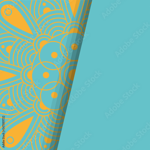 decorative floral mandala with blue background