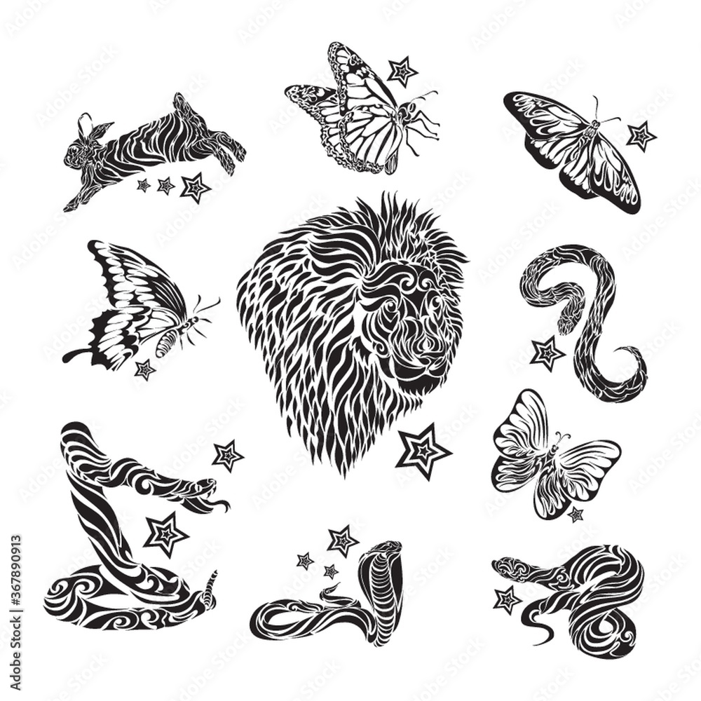 Fototapeta premium set of tattoos