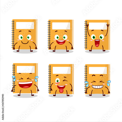 Cartoon character of orange study book with smile expression
