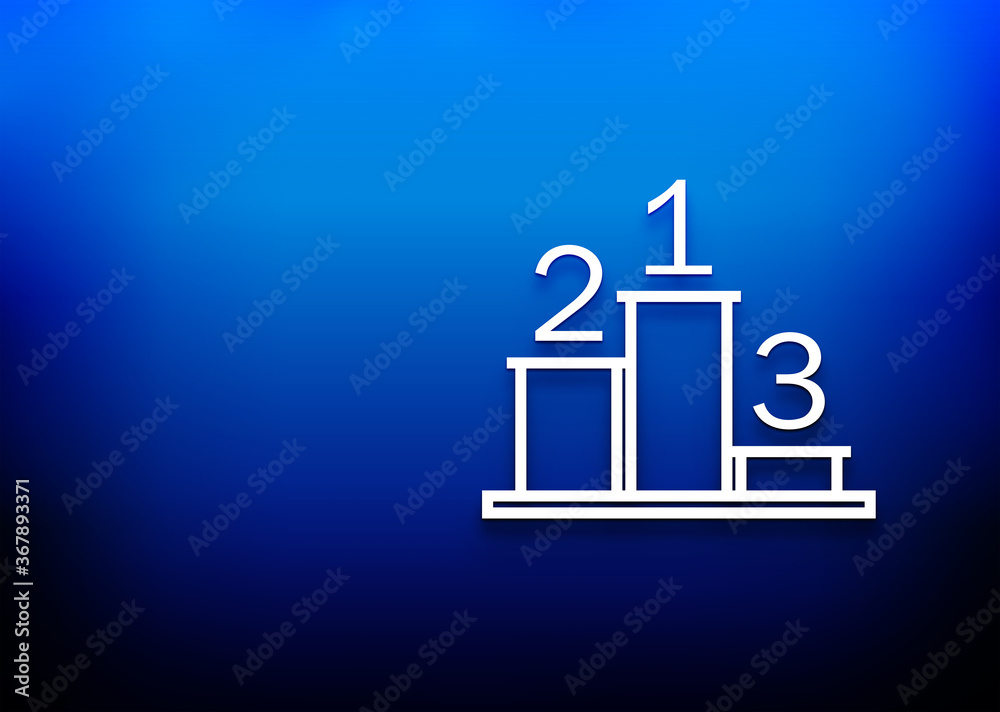 Podium icon electric blue abstract design background illustration