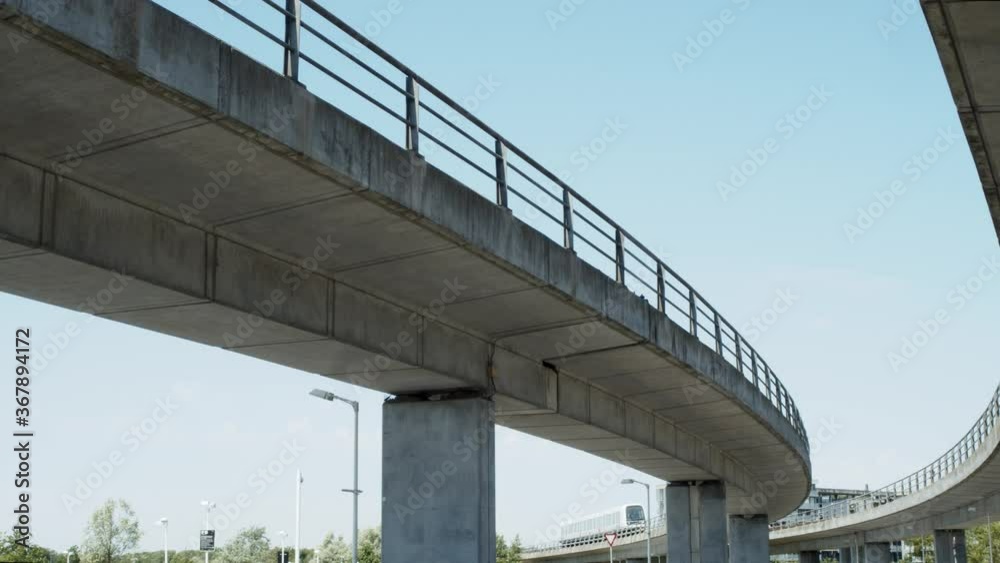 Copenhagen metro passing by on the bridge Copenhagen metro passing by on the bridge