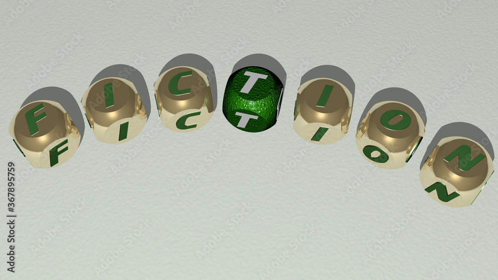 fiction combined by dice letters and color crossing for the related meanings of the concept. illustration and background fiction combined by dice letters and color crossing for the related meanings of the concept. illustration and background