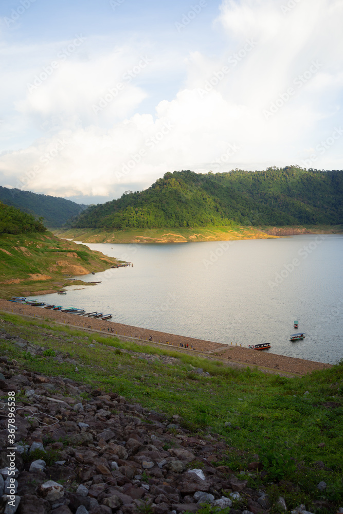 The scenery around the Khun Dan Prakan Chon Dam in Nakonnarok province Thailand 018