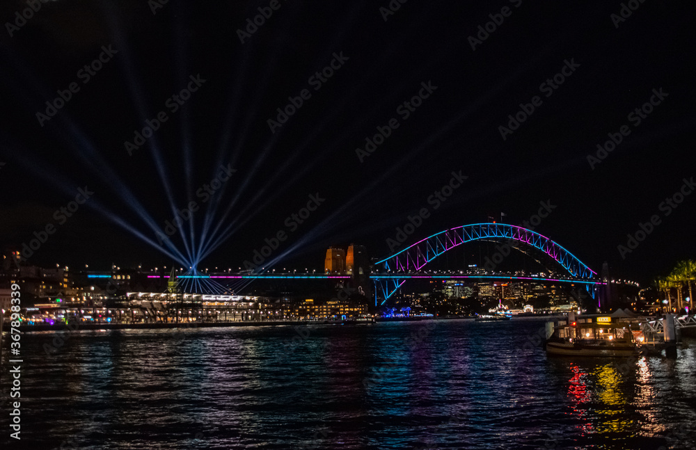 Night panoramic cityscape from Sidney on february, 2018
