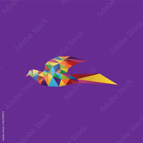 colorful faceted bird