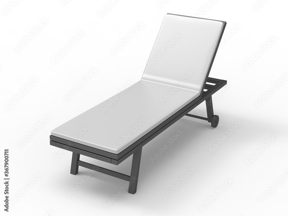 Blank Wood Outdoor Folding Chaise Lounge Chair Beach Poolside Recliner Sunbed Wooden. 3d render illustration. Blank Wood Outdoor Folding Chaise Lounge Chair Beach Poolside Recliner Sunbed Wooden. 3d render illustration.
