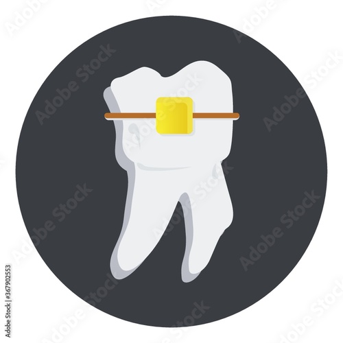 tooth with brace
