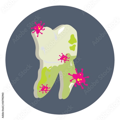 tooth infected with germs