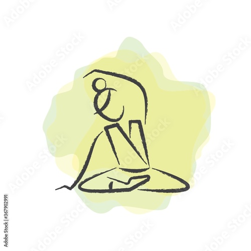 woman practising yoga in seated pose