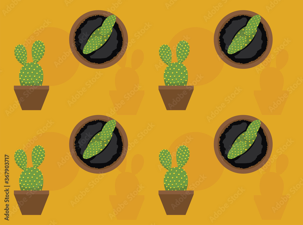 Opuntia microdasys Succulent Cactus Plant Vector Background Wallpaper