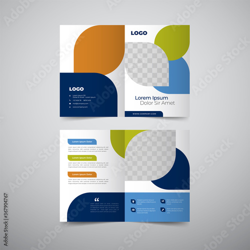 Empty bifold corporate brochure template