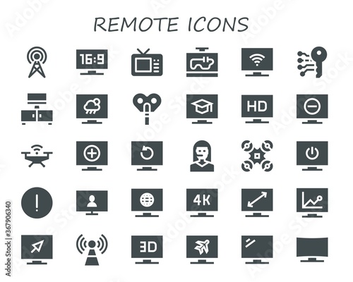 remote icon set