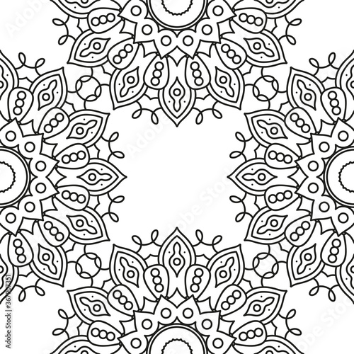 decorative floral monochrome mandala ethnicity pattern background